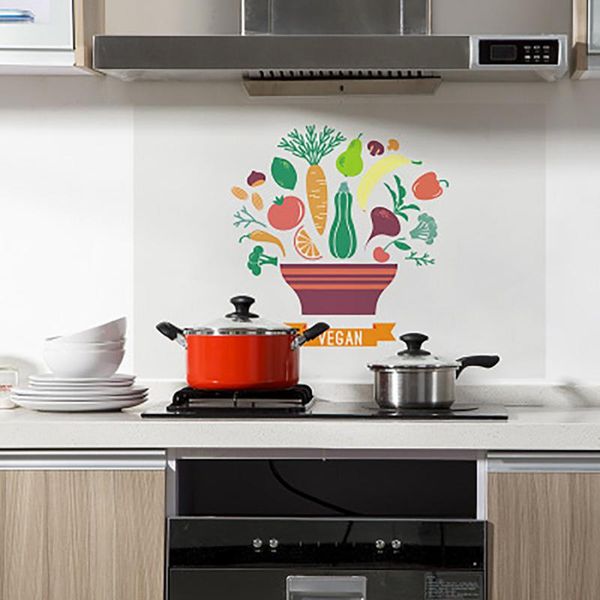 

colorful fruit and vegetable oil-proof wall stickers kitchen oilproof removable wall stickers art decor home decal wallpaper