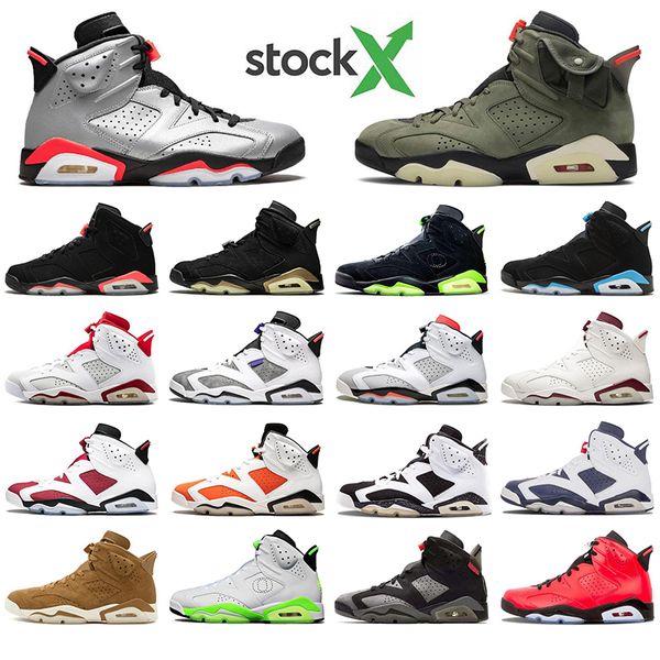 

with socks air jordan shoes 6 medium olive 6s men basketball shoes unc tinker black infrared sport blue sports sneakers, White;red