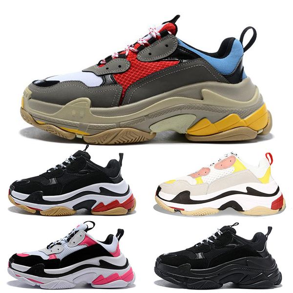 

hight quality triple black yellow green triple s classic sport sneaker men women pink white red paris designer running shoes size36-45