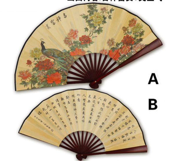 

large chinese fans silk folding hand held fan man bamboo decorative fan gift