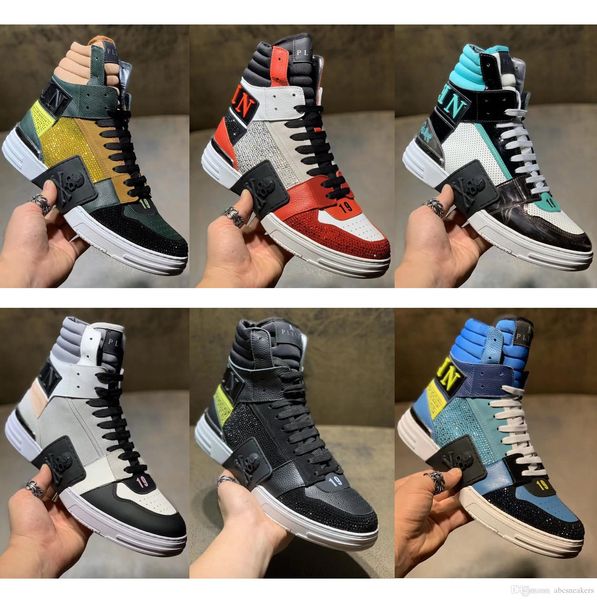

new color pp high geniue leather runner hi phantom kick sneaker designers shoes men casual luxury shoes sneakers, Black