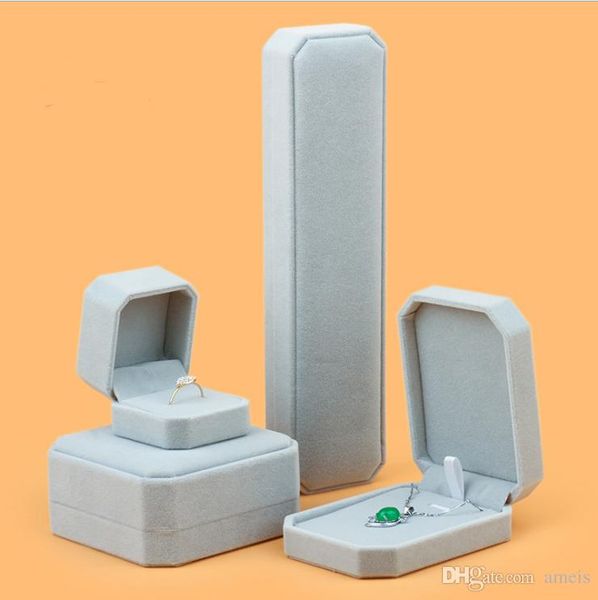 

high-end necklace earrings ring bracelet bangle jewelry box accessories packaging gift pack case display storage cotton filled ing, Black;white