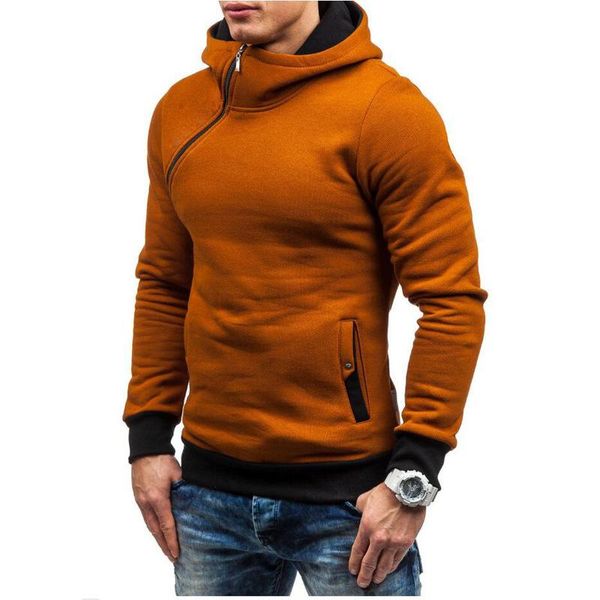 

brand hoodie oblique zipper solid color hoodies men fashion tracksuit male sweatshirt hoody mens purpose tour slim xxl, Black