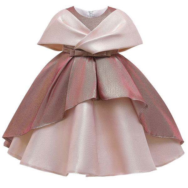 

flower baby girls dress opening ceremony clothing silk tutu party evening elegant girls princess dress kids vestidos, Red;yellow
