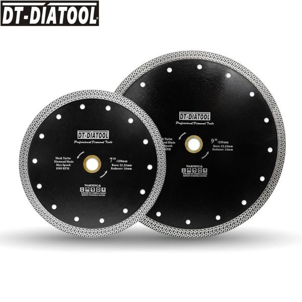 

dt-diatool 3pcs/set dia 7"/ 9" mesh turbo diamond saw blade cutting disc diamond cutting wheel for granite tile marble