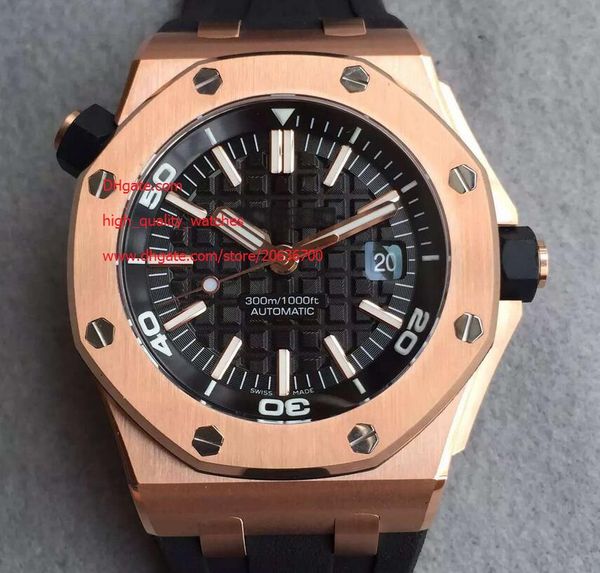 

бесплатная доставка высокое качество luxury автоматическая 42mm черный циферблат розу золотые спортивные мужские часы часы каучуковый ремешо, Slivery;brown