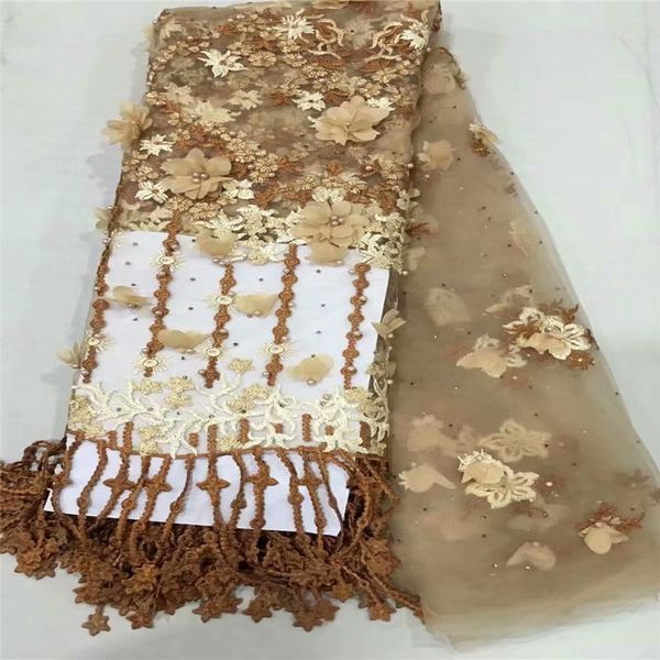 

beads africa french tulle net lace fabric 2019 latest embroidered 3d applique beads lace fabric for stones swiss dress, Black;white