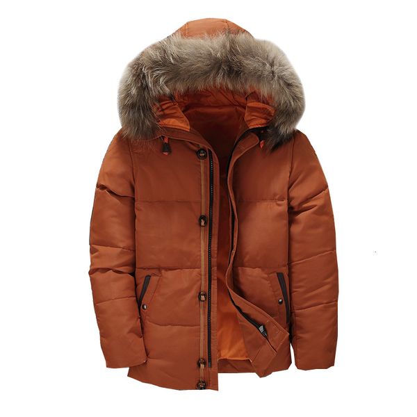 

зимняя куртка мужчины белая утка вниз parka пальто мужчины густой теплый меховой капюшоном зимняя куртка мужчины ветровка снег шинель parka, Black
