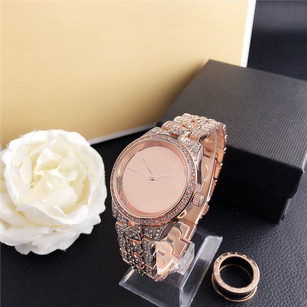 

watches wristwatches band girl big letters crystal style metal steel quartz wrist watch m103, Silver