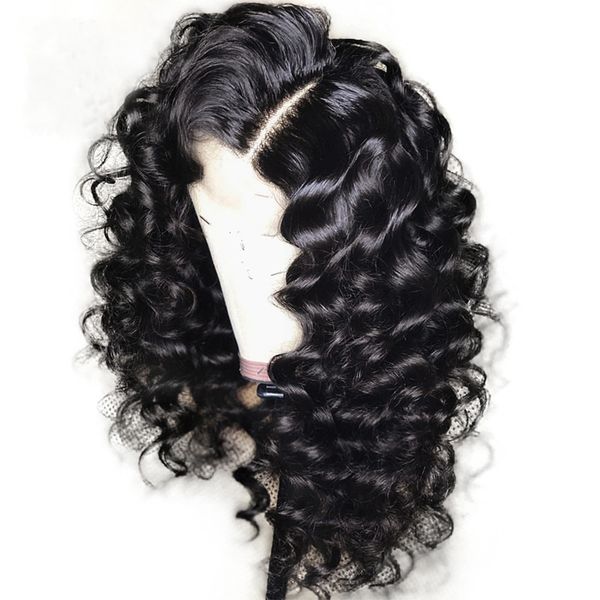 

человеческие волосы глубокая волна бразильский vrigin парики с волосами ребенка предварительно сорвал свободные глубокая волна вьющиеся пари, Black;brown