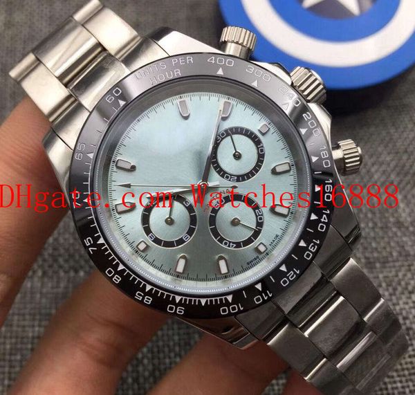 

роскошный керамический ободок 40mm 116500 нет хронограф механические автоматические мужские движение часы из нержавеющей стали браслет часы, Slivery;brown