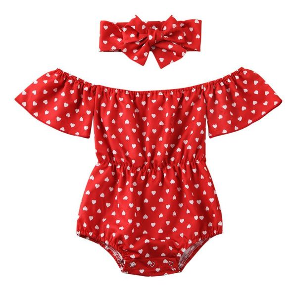 

newborn kids baby girls off shoulder romper jumpsuit bodysuit headband 2pcs outfits set summer clothes, Blue