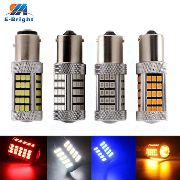 

10pcs 12v 2835 66 smd led bulb 1156 ba15s 1157 bay15d 6500-8000k auto signal turn backup reverse leds white red blue amber light