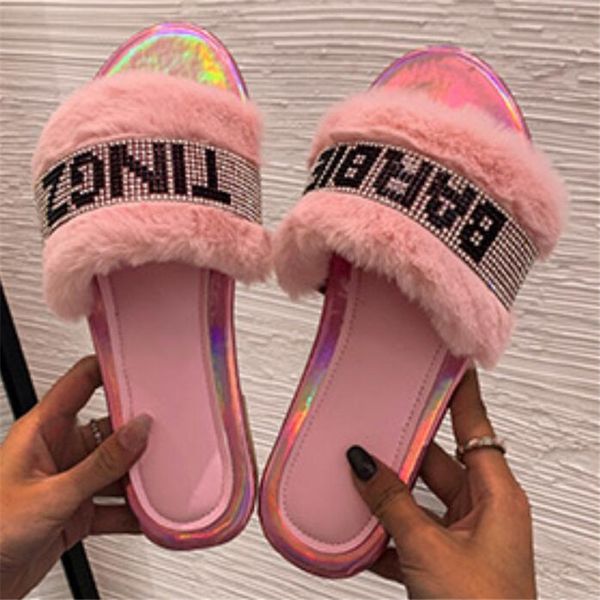 

summer women's slippers zapatos de mujer fashion crystal beach slipper flat shoes women slides plus size flip flops open toe, Black