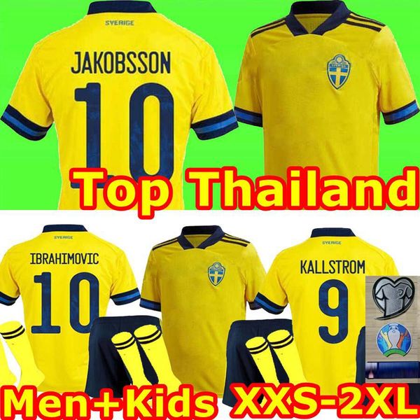 

швеция 2020 евро национального kifs футбола джерси camisetas ибрагимович kallstrom форсберг форсберг футбол футбол рубашка, Black;yellow