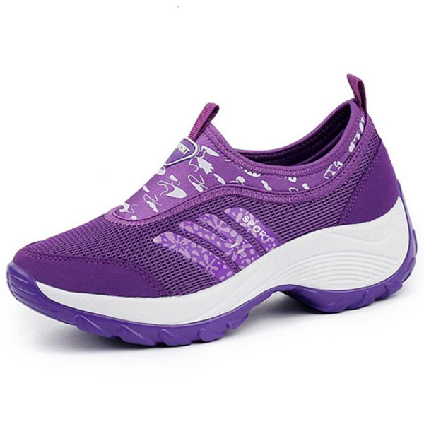 

new women platform sneakers casual increase ladies sport shoes breathable mesh flats shoes slip on vulcanize zapatos mujer, Black