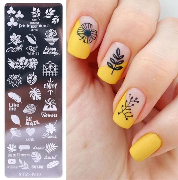 

health beauty nail art stamp nail stamping template flower geometry animals diy nail designs manicure image plate stencil, White