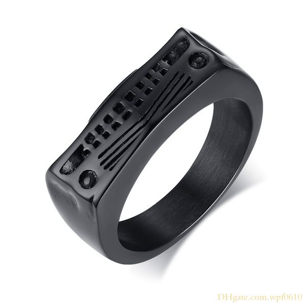 

hip hip punk street rock style black stainless steel finger rings jewelry for men, Silver