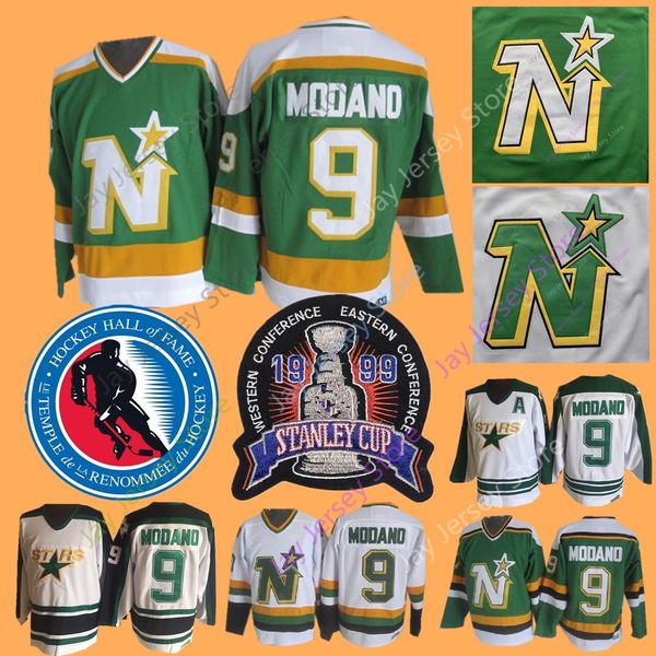 

Mike Modano Jersey 1999 Stanley Cup 2014 Hall Of Fame Dallas Stars Minnesota North Stars Jerseys Ice Hockey Green CCM Vintage