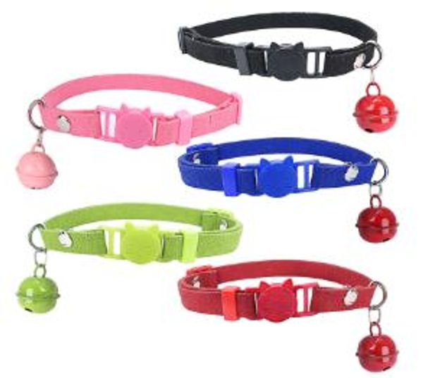 

cat head ornament bell dog collar pet bell safety necklace fashion adjustable small dog cat collars lovely puppy teddy kitten necklaces