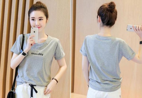 

sleeve t shirt style fashion women classic sale short fashion femme ladies cotton mode tshirt causal cotton gopim, Black
