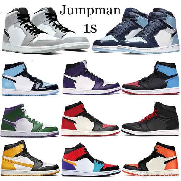 

jumpman high 1s men women basketball shoes mid light smoke grey shattered backboard trainer troyal toe pine green black sport sneakers, White;red