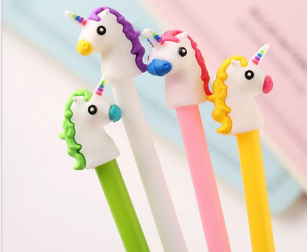 

100pcs/lot gel pen 0.5mm creative stationery cartoon unicorn neutral pen student stationery writing supplies gp786