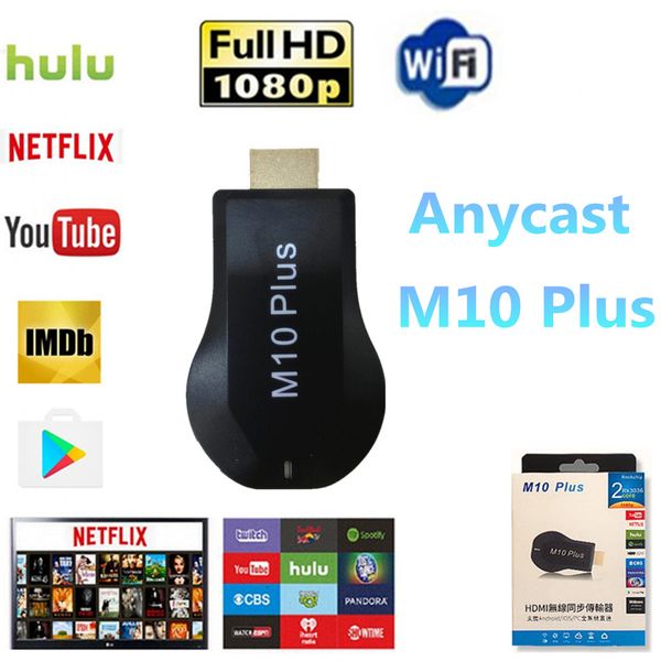 1 шт. AnyCast M10 Plus WiFi Дисплей Dongle Приемник для Chromecast Netflix Youtube 1080 P HDMI TV DLNA Airplay Miracast для iO