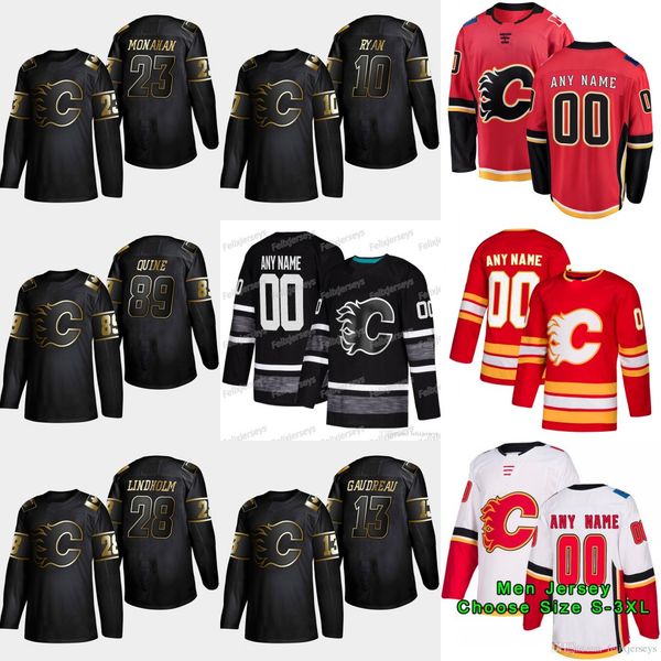 

13 Johnny Gaudreau 2019 Golden Edition Calgary Flames 89 Alan Quine 28 Elias Lindholm 23 Sean Monahan 10 Derek Ryan Dillon Dube Jerseys