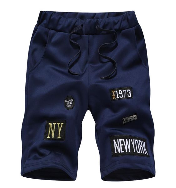 

пляж short men summer mens кулиской карманный нью-йорк вышитые шорты повседневные сыпучие упругие короткие штаны для мужчин tide, White;black