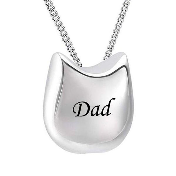 

cremation jewelry - cat necklace memorial neckalce pendant- urn necklace for ahes for pet's ashes fill kit for women/men(silver)