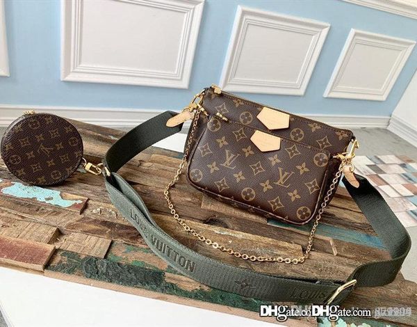 

new multi-pochette accessoires women's wallet three-piece coin purse size large 25 * 13cm small 20 * 11cm round 10 with box 1