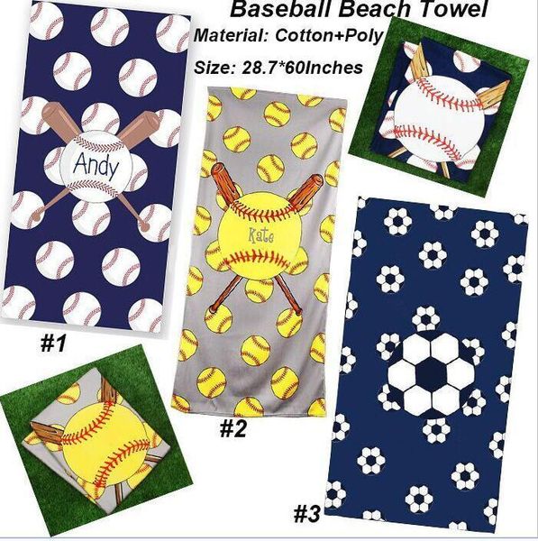 

150*75cm sports towel soccer football baseball pattern beach towel microfiber picnic mat sports bath towel dhl 388