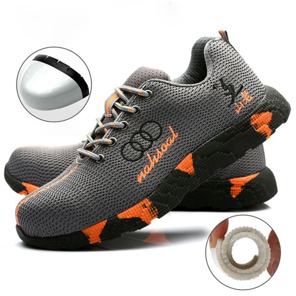 

outdoor men's breathable hiking shoes insulation anti-static work safety shoes labor protection anti-piercing flying male