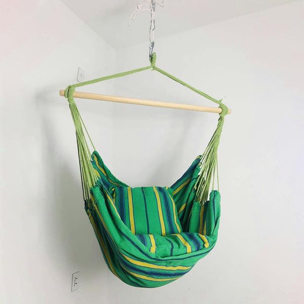 

portable travel hanging hammock bedroom swing bed lazy chair with 2 pillows