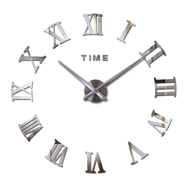 

new acrylic mirror wall stickers wall clock clocks modern home decora living room circular roman numerals quartz sticker