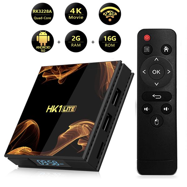 

hk1 lite tv box android 9.0 rockchip rk3228a smart tv box 28nm quad core 4k hdr 2.4g wifi google player 2gb 16gb set box