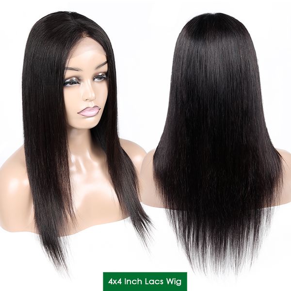 

hair brazilian wig 4*4 straight lace closure wig human hair wigs with baby hair non remy for black women lace wig