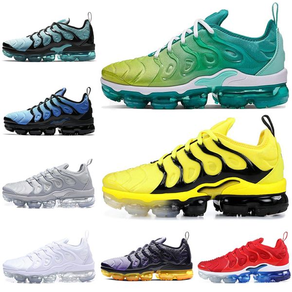 

New Running Shoes Air Vapormax Plus Women Men Triple Black White Cool Grey LEMON LIME SPIRIT TEAL Mens Trainers Sports Sneakers