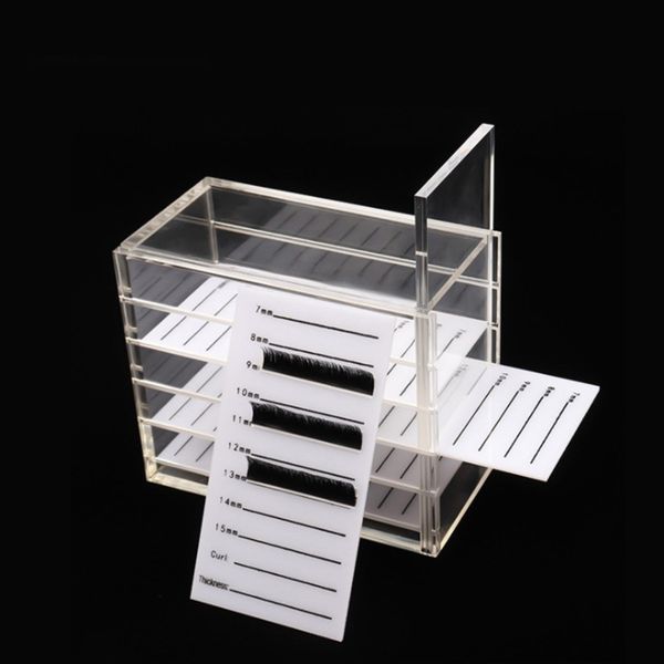 5 Schichten Acryl Wimper Aufbewahrungsbox Make-up Display-Container Wimpern Kleber Pallet-Halter-Kasten Verpflanzen Wimper Transparent Box