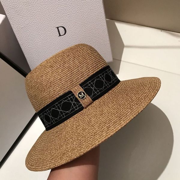 

1bbbu stall item fine grass sunscreen all-match beach travel wide brim leisure fisherman straw straw hat sunshade fisherman hat female summe, Blue;gray