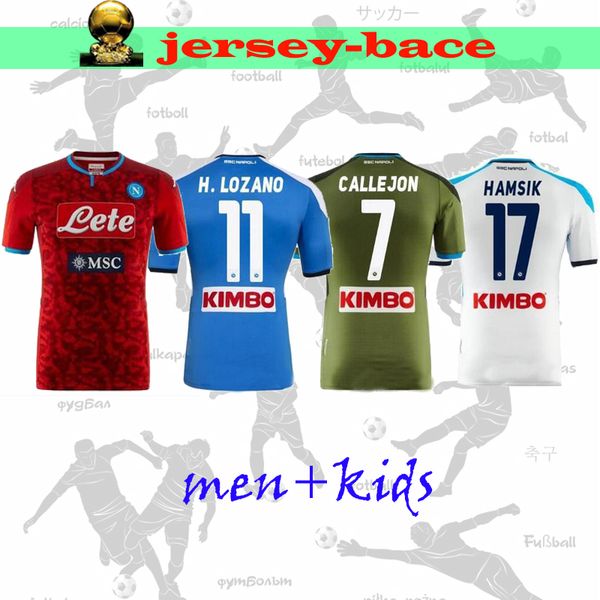 

new 19 20 napoli soccer jersey insigne as home away 3rd hamsik lozano mertens milik callejon koulibaly manolas kids men football shirt, Black;yellow