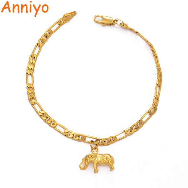 

women anniyo elephant anklets for men girls gold color jewelry foot chains religious and wedding accessories #210406, Red;blue