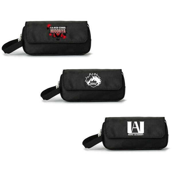 

new anime my hero academia pencil case bag canvas zip super big capacity pen bag makeup stationery pouch office school supplies