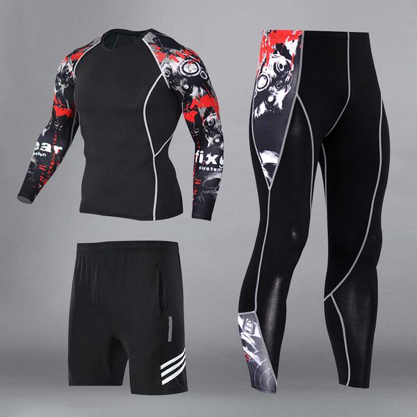 

человек сжатия спортивный костюм quick dry пот mma training фитнес kit rashguard мужской спортивной одежды бег бег