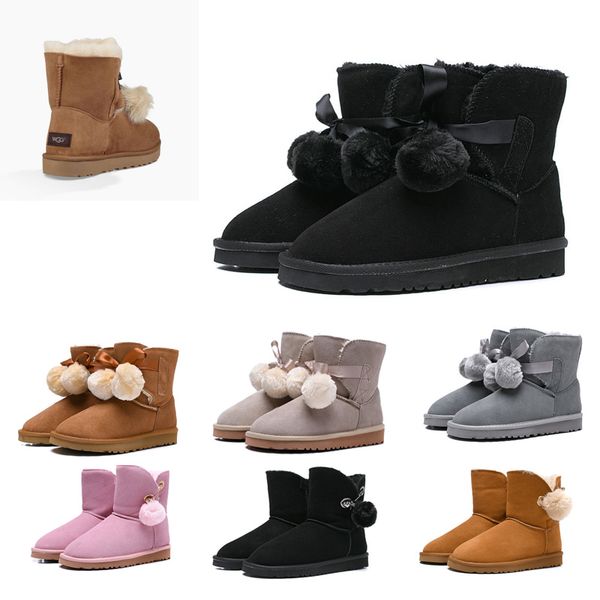

Fashion Classic Luxury Designer Women shoes Australia Snow Boots WGG Bailey Hairball Girl Bow Tie Ankle Knee Winter Boot 36-41