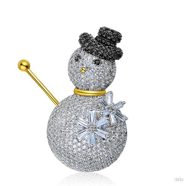 

snowman brooches pin elegant trendy dress jewelry accessory cubic zircon brilliant scarf buckle cz jewelry, Gray