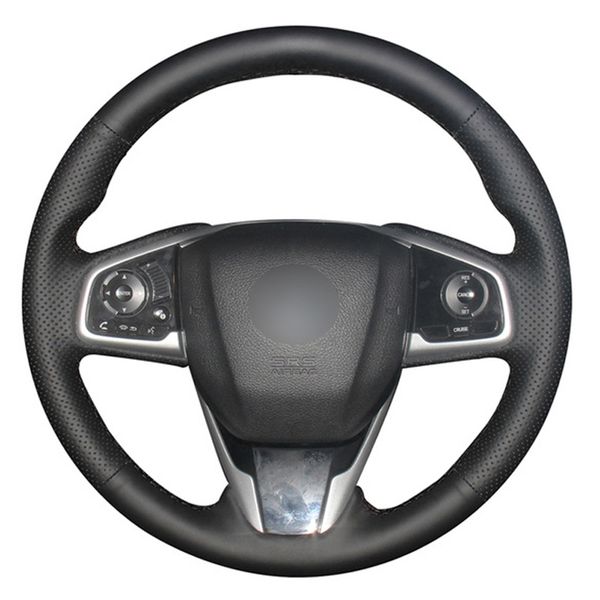

black pu faux leather diy car steering wheel cover for 10 2016-2019 crv 2017-2019 clarity 2016-2018
