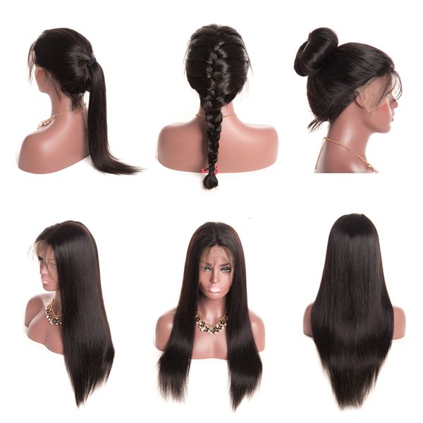 

гх малазийского straight фронт шнурок с ребенком волос natural color 13x6 lace фронтальной парики virgin straight человеческих волосы фронт, Black;brown