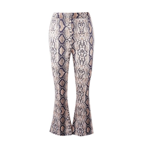 

neatie kiddie high waist snake print boot cut joggers women pants skinny flare trousers summer pants clothes female, Black;white